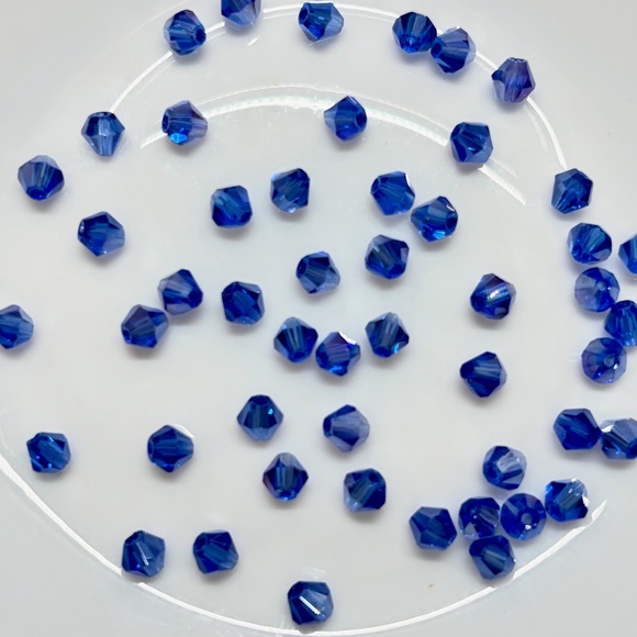 As Low As $2 Sapphire Blue AB Quality Chinese Crystal Bicone Beads 4mm (50) - Picture 2 of 2